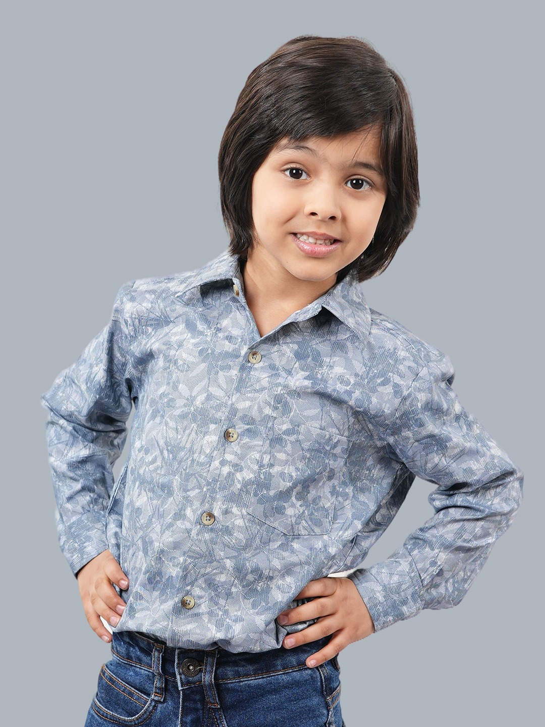 Boy's Printed Cotton Shirt