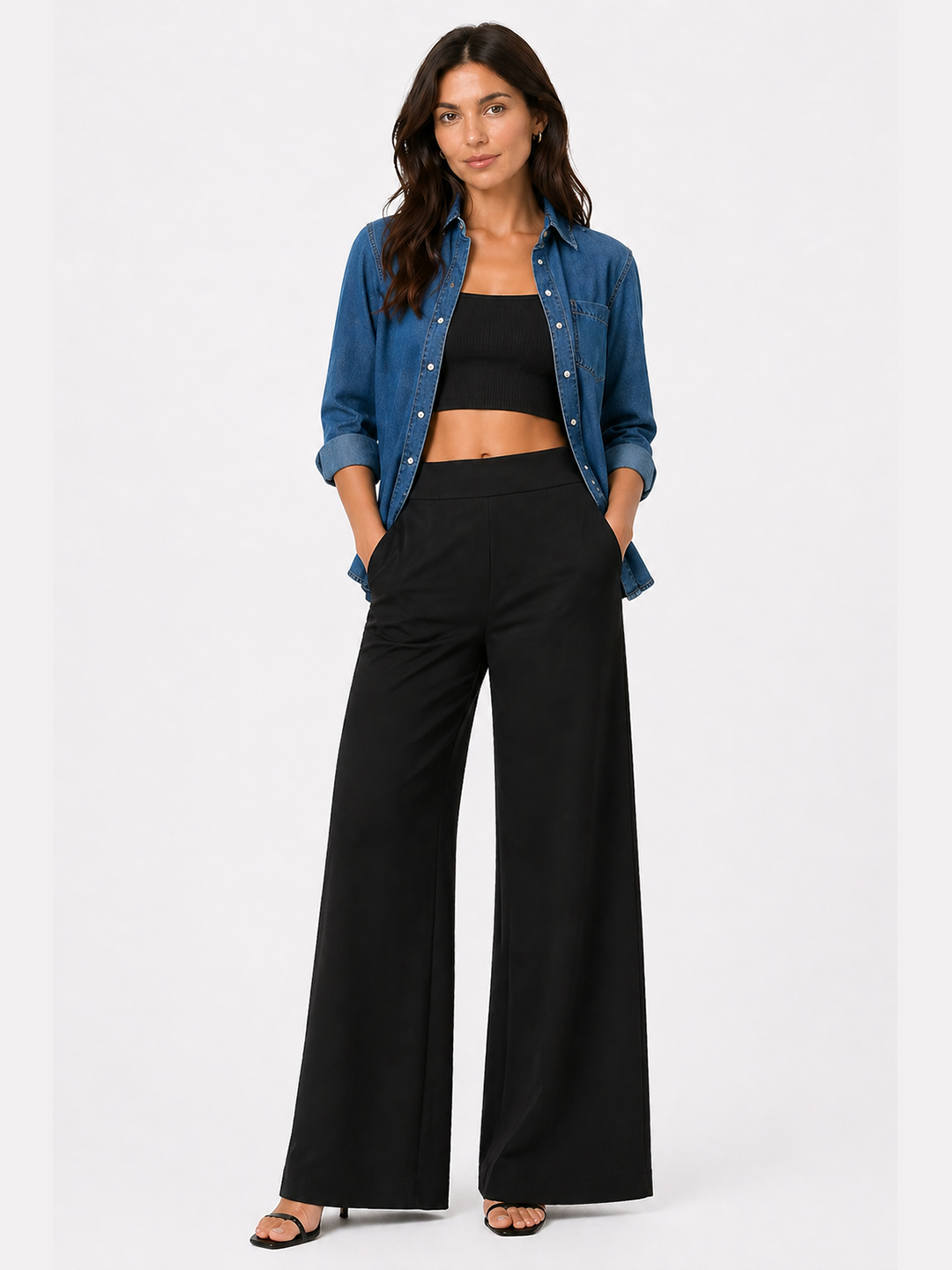 Women's Solid Wide Leg Pant