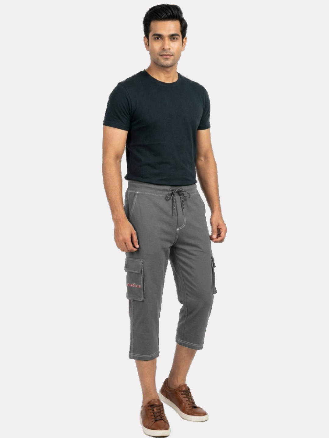 Men's Loop Knit Cut and Sew Cargo Capri