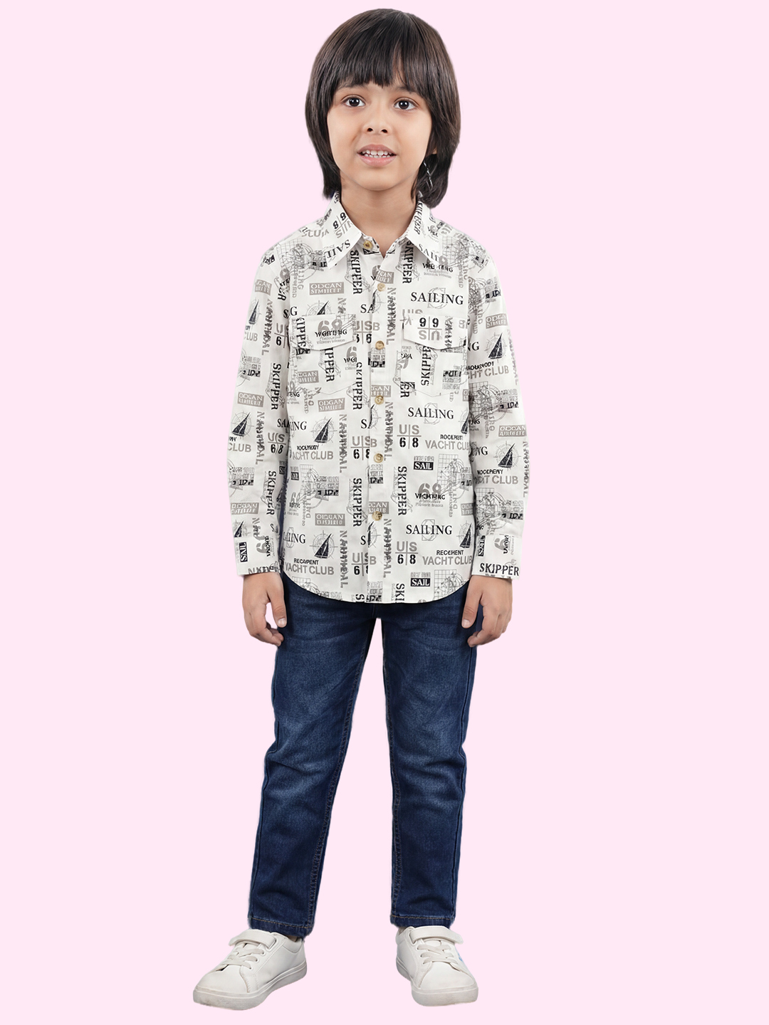 Boy's Printed Cotton Shirt