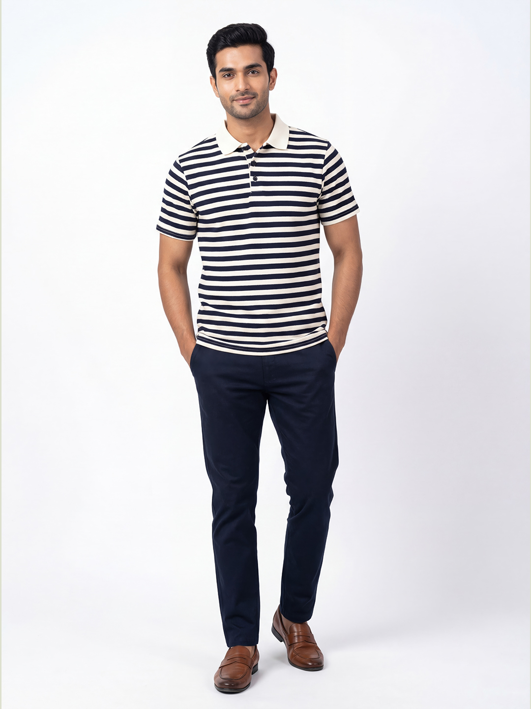 Mens Textured Polo t-shirt